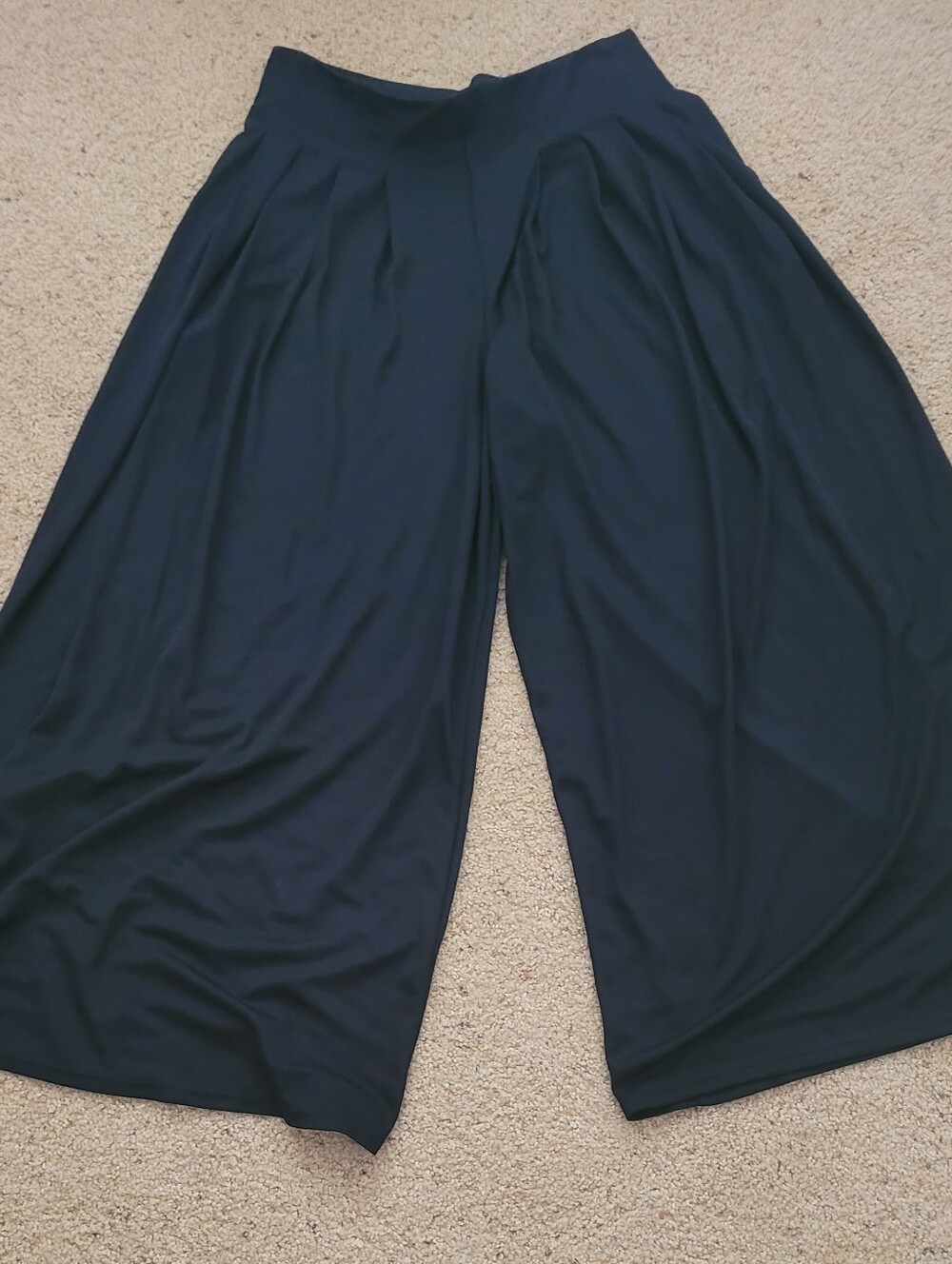 HALARA Flex Black Waffle Wide-Leg Pants Size L